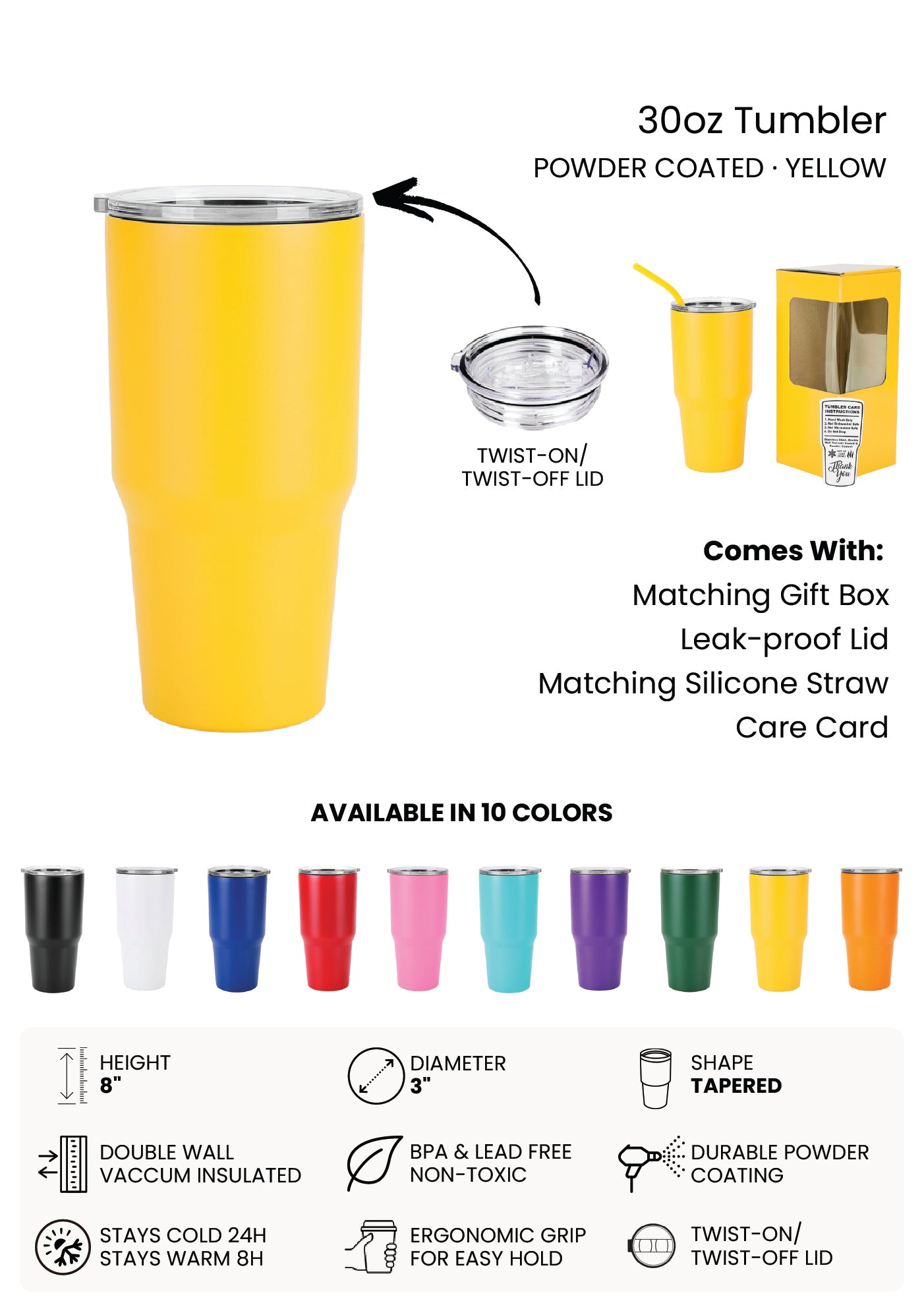 30oz Tumbler - Custom UV Print Ready