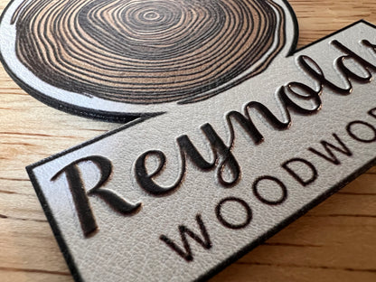 Full Color UV-Printed Leatherette Patches | Custom Logos, Weddings, Business Branding