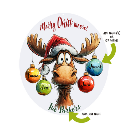 Merry Moose Personalized Ornament