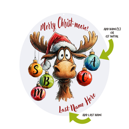 Merry Moose Personalized Ornament