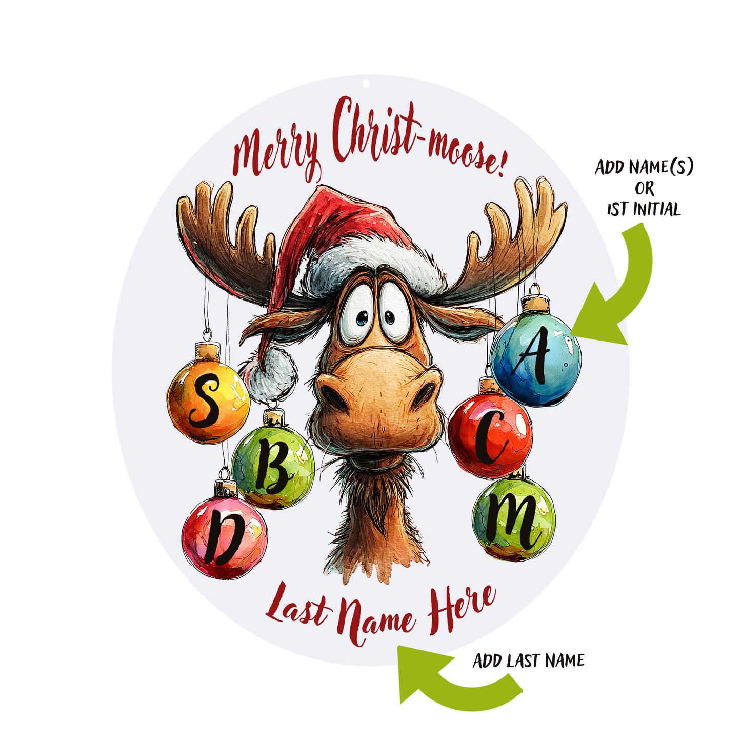 Merry Moose Personalized Ornament