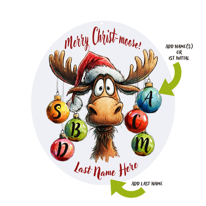 Merry Moose Personalized Ornament