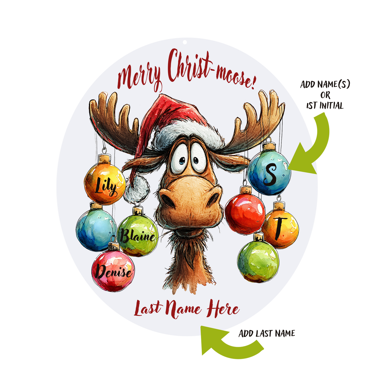 Merry Moose Personalized Ornament