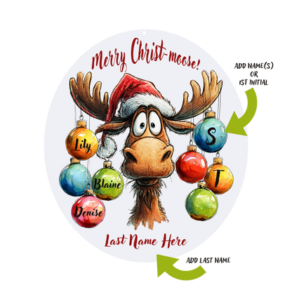 Merry Moose Personalized Ornament