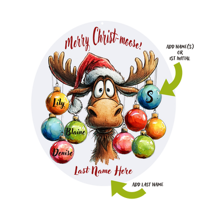 Merry Moose Personalized Ornament