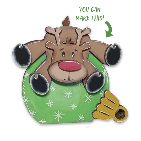 Reindeer on Bulb Shelf Sitter